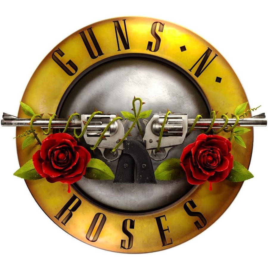 Guns N Roses, circular logo, silver revolvers, SD Desktop Wallpaper