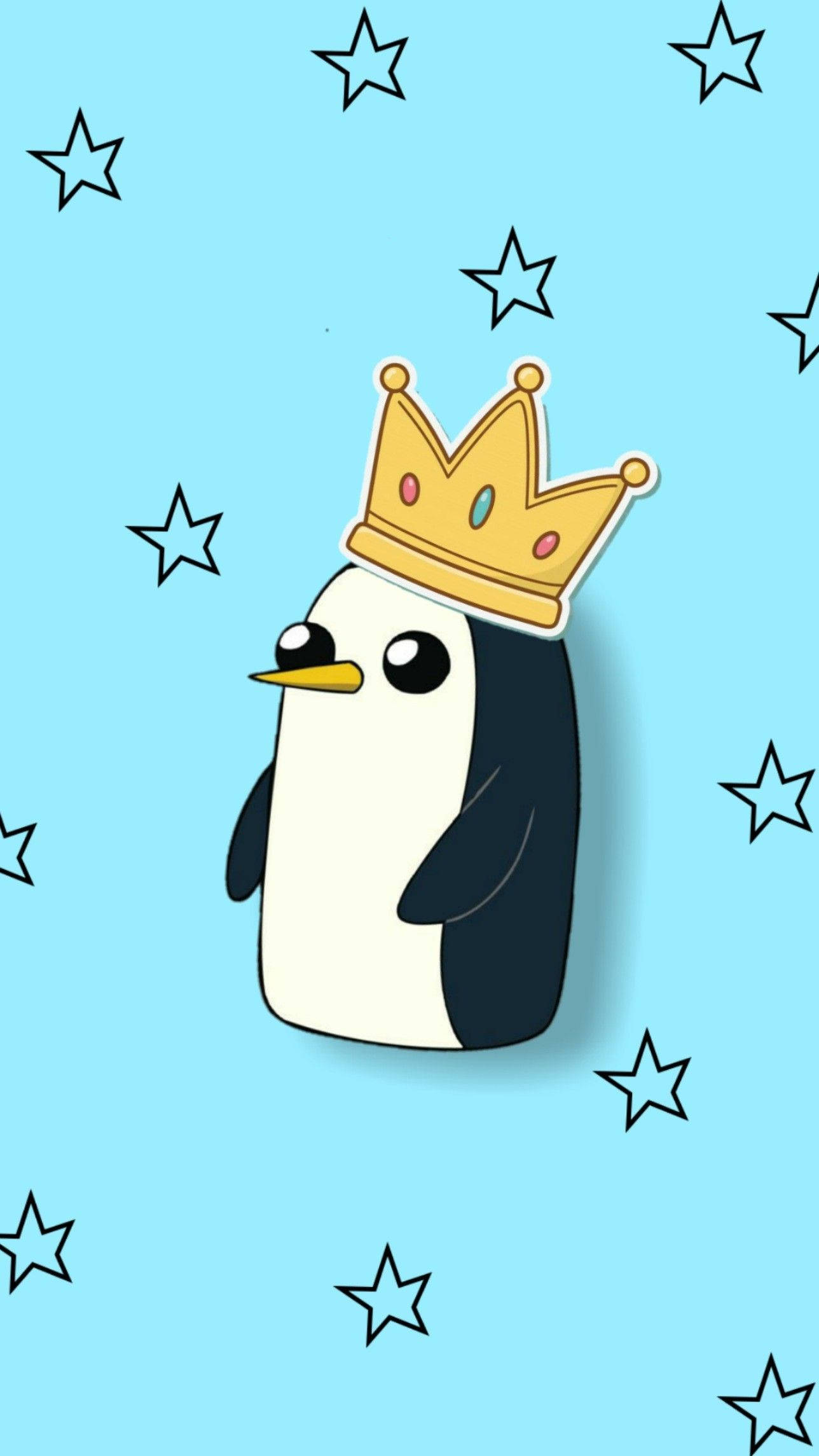 Gunter, Adventure Time, gold crown, Full HD Phone Wallpaper
