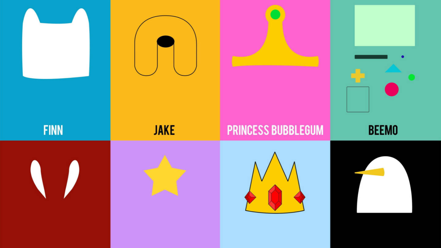 Gunter, Adventure Time, minimalist flat icons, HD Desktop Wallpaper