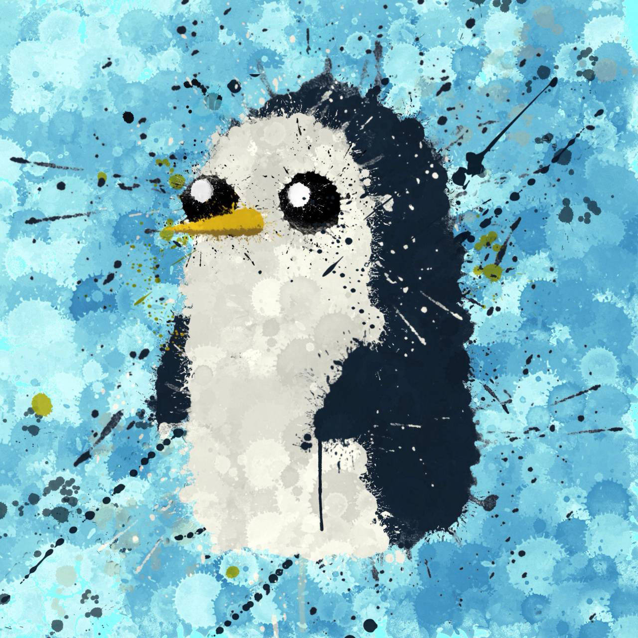 Gunter, Adventure Time, oil painting, HD Desktop Wallpaper