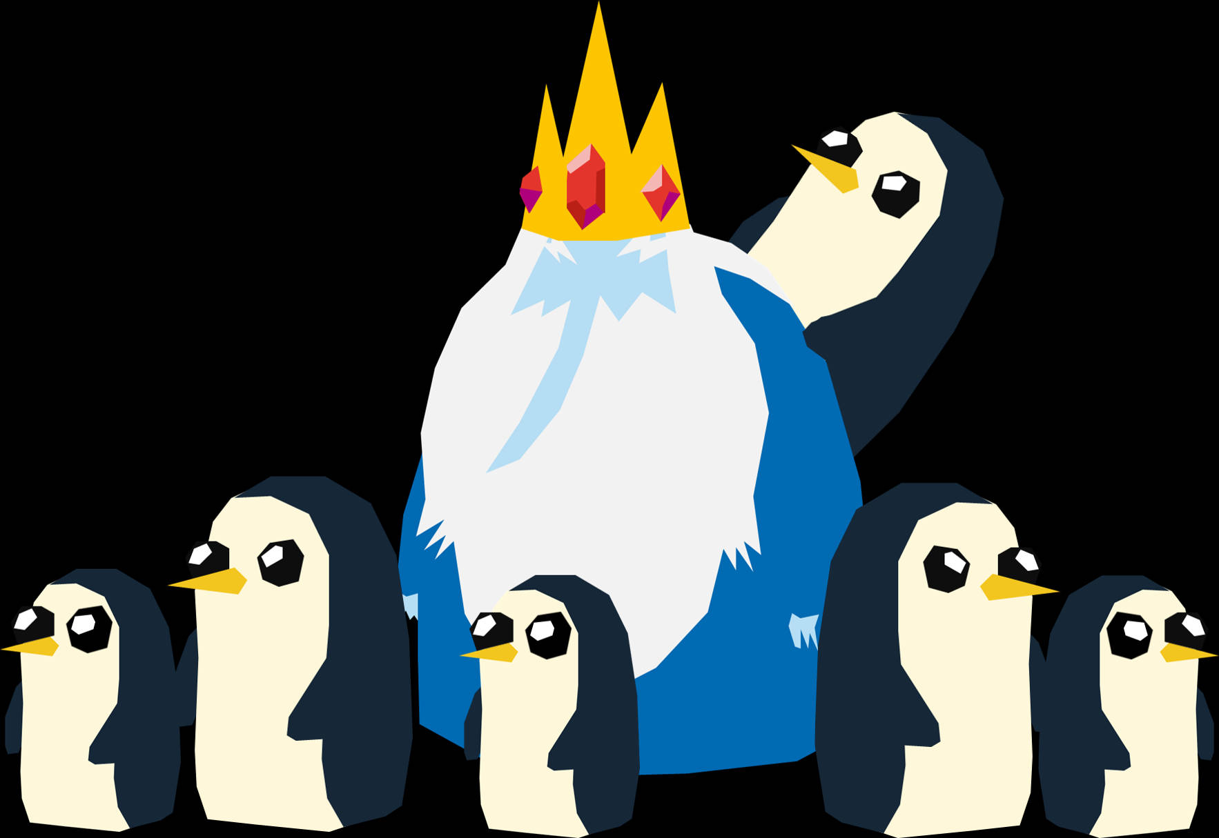 Gunter, Adventure Time, golden crown, HD Desktop Wallpaper