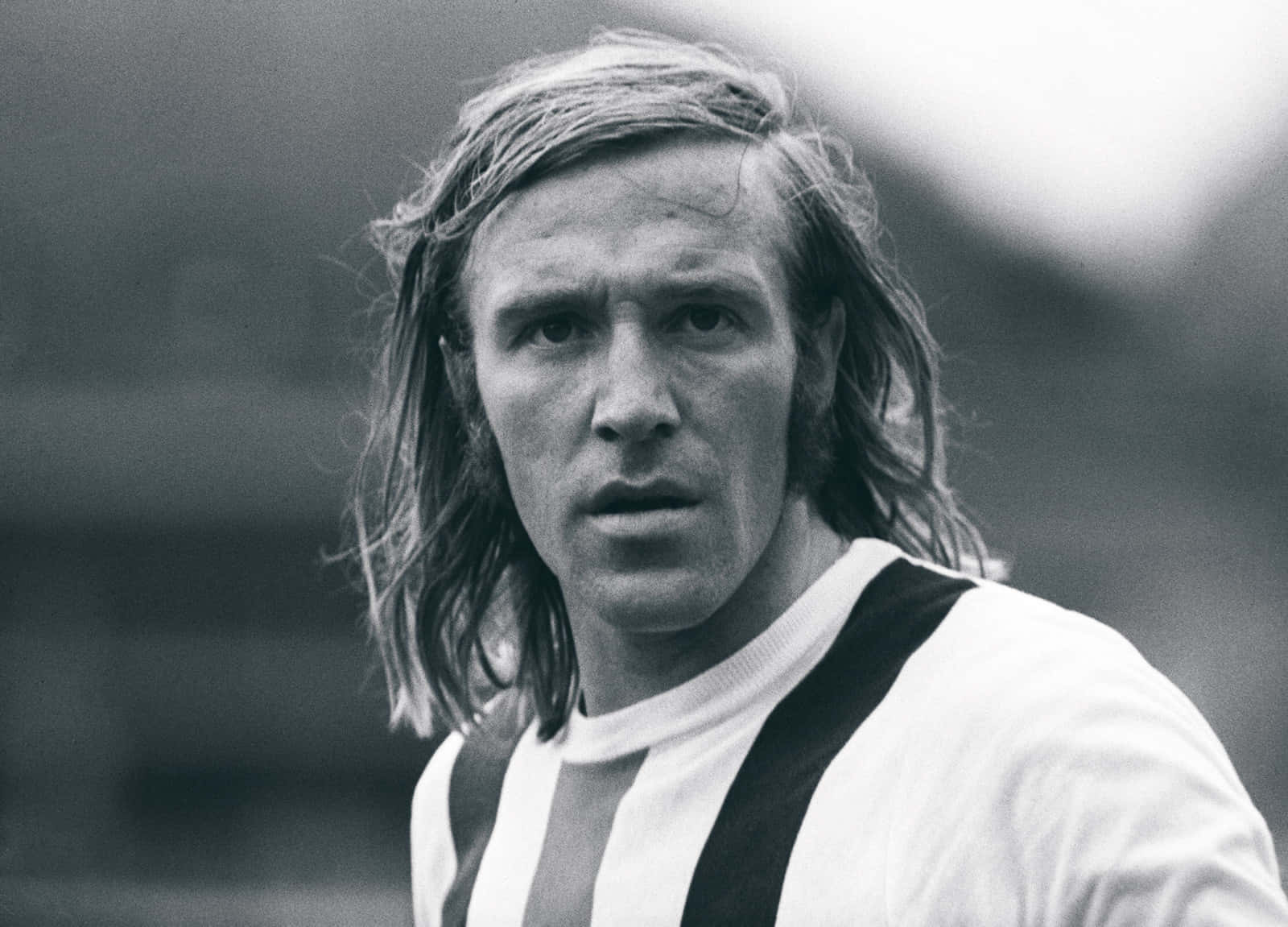 Gunter Netzer, black and white, tight shot, HD Desktop Wallpaper