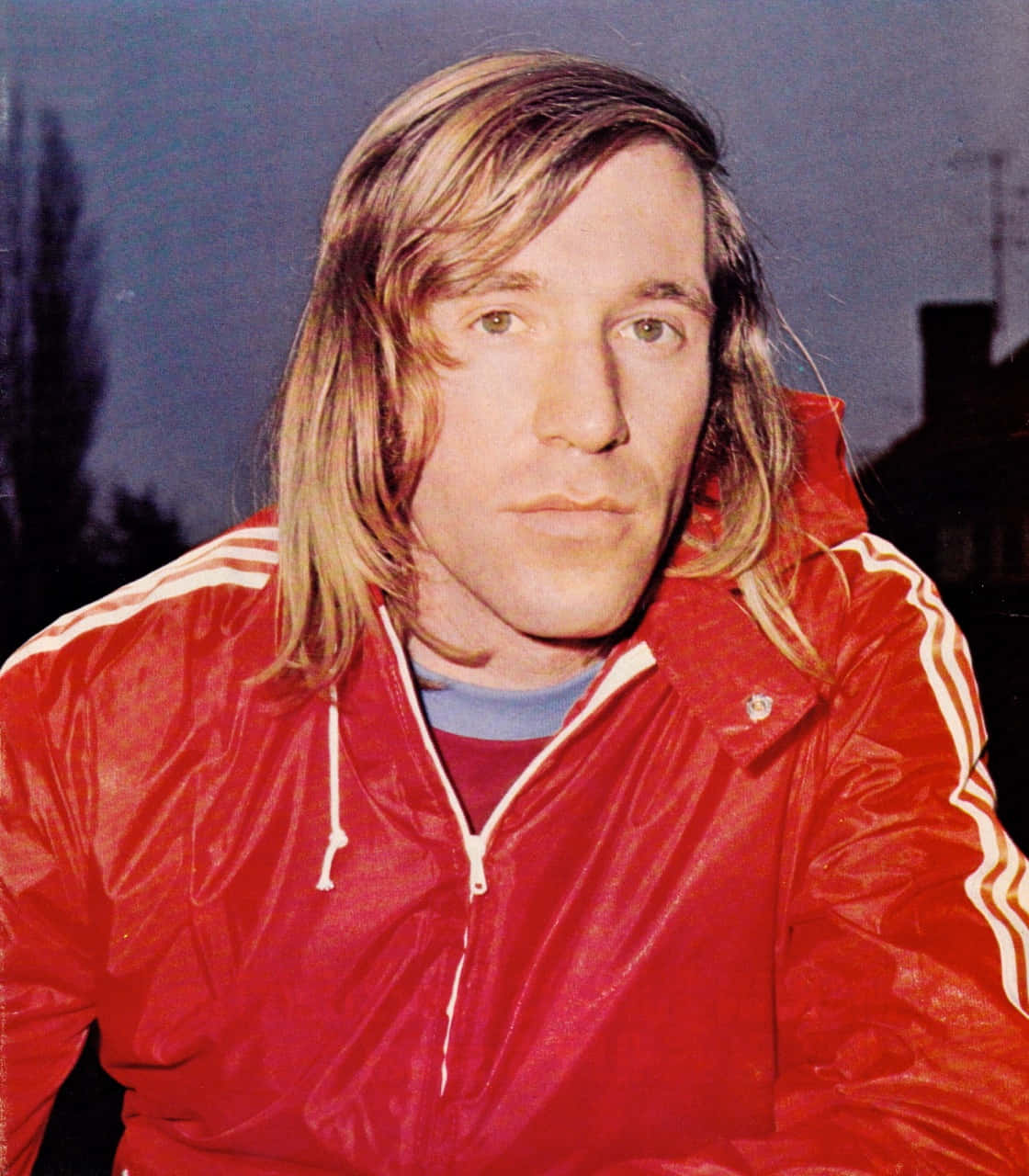 Gunter Netzer, Adidas track jacket, shiny red, HD Phone Wallpaper