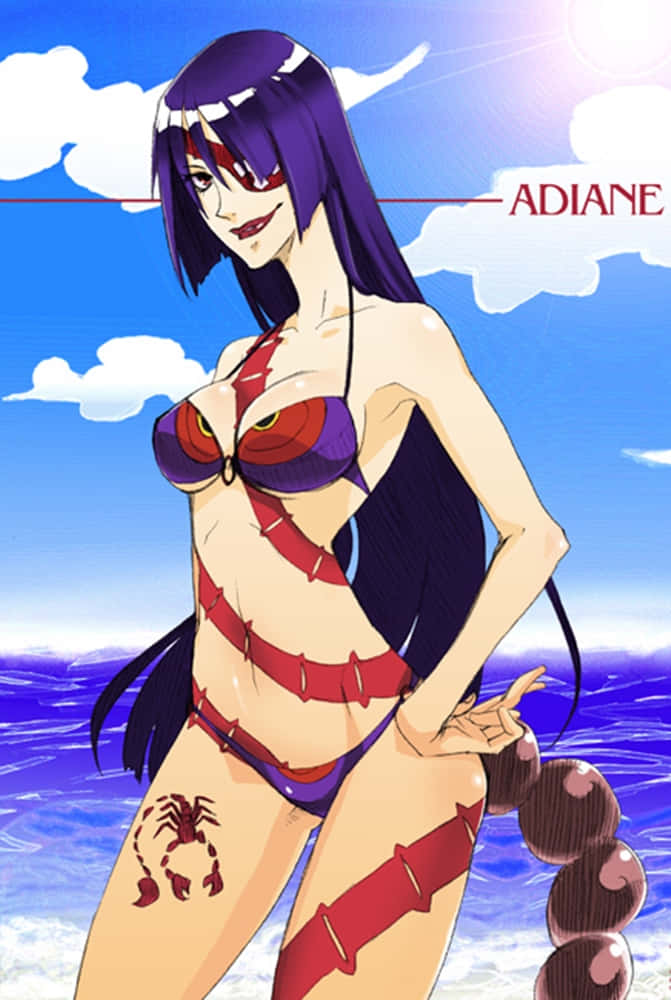 Adiane, Gurren Lagann, purple hair, SD Phone Wallpaper