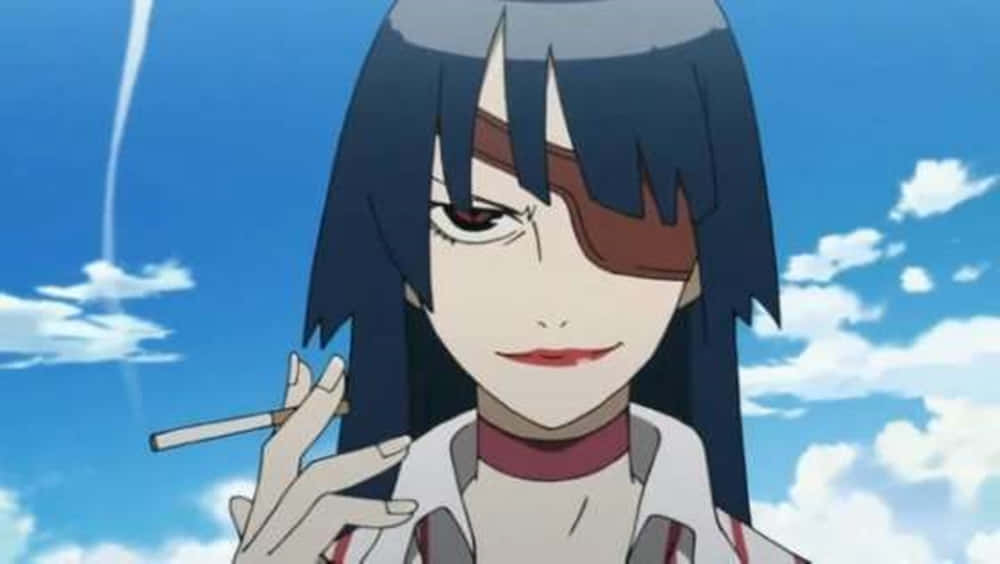 Adiane, Gurren Lagann, blue-haired, SD Desktop Wallpaper
