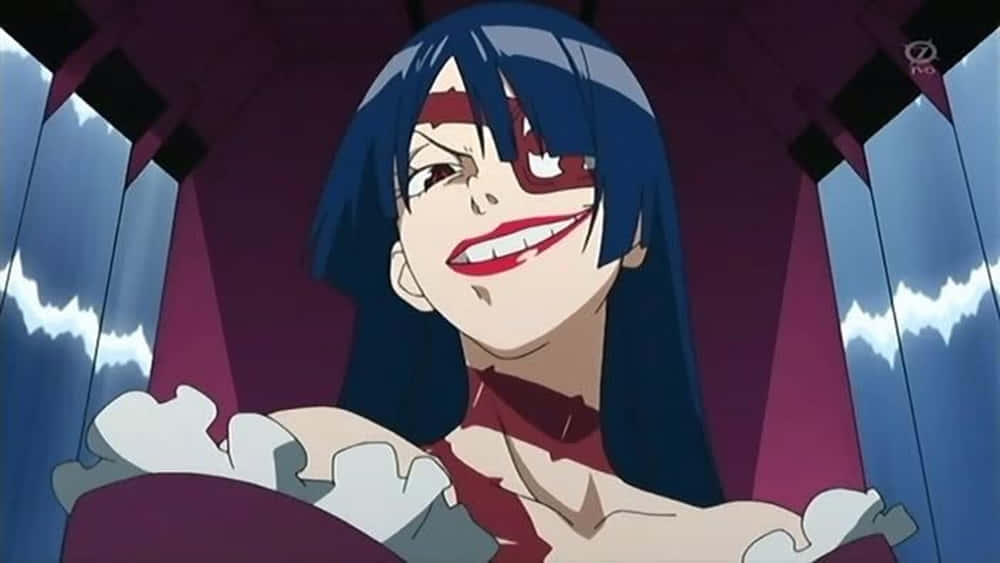 Gurren Lagann Adiane, blue-haired anime girl, red markings, SD Desktop Wallpaper