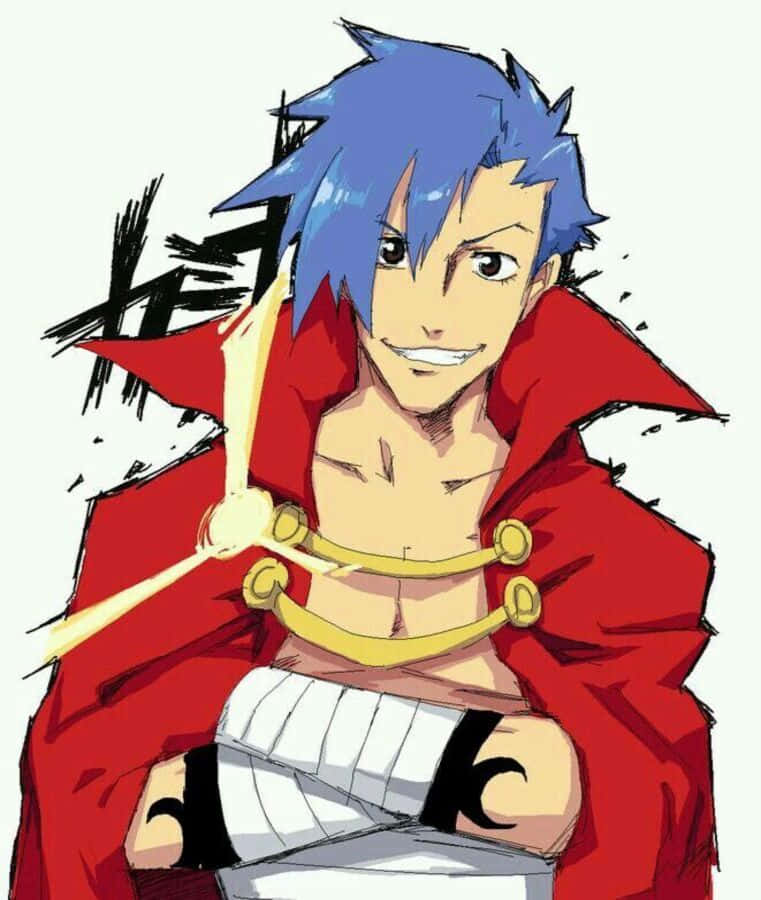 Gurren Lagann, Kamina, blue-haired, SD Phone Wallpaper