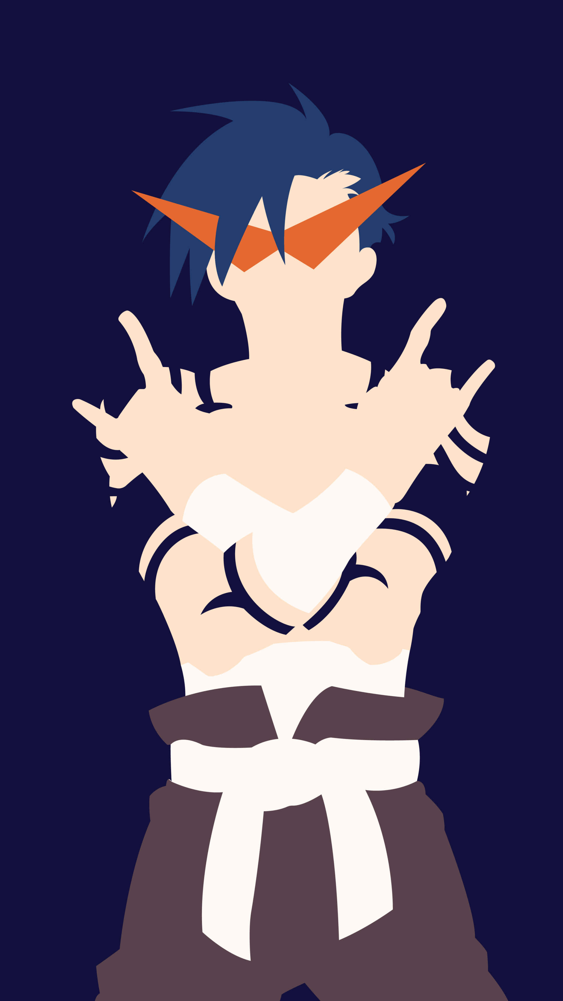Gurren Lagann, Kamina, blue hair, 4K Phone Wallpaper