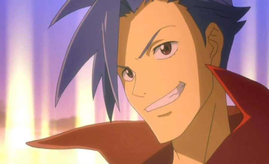 Gurren Lagann, Kamina, spiky blue hair, SD Desktop Wallpaper
