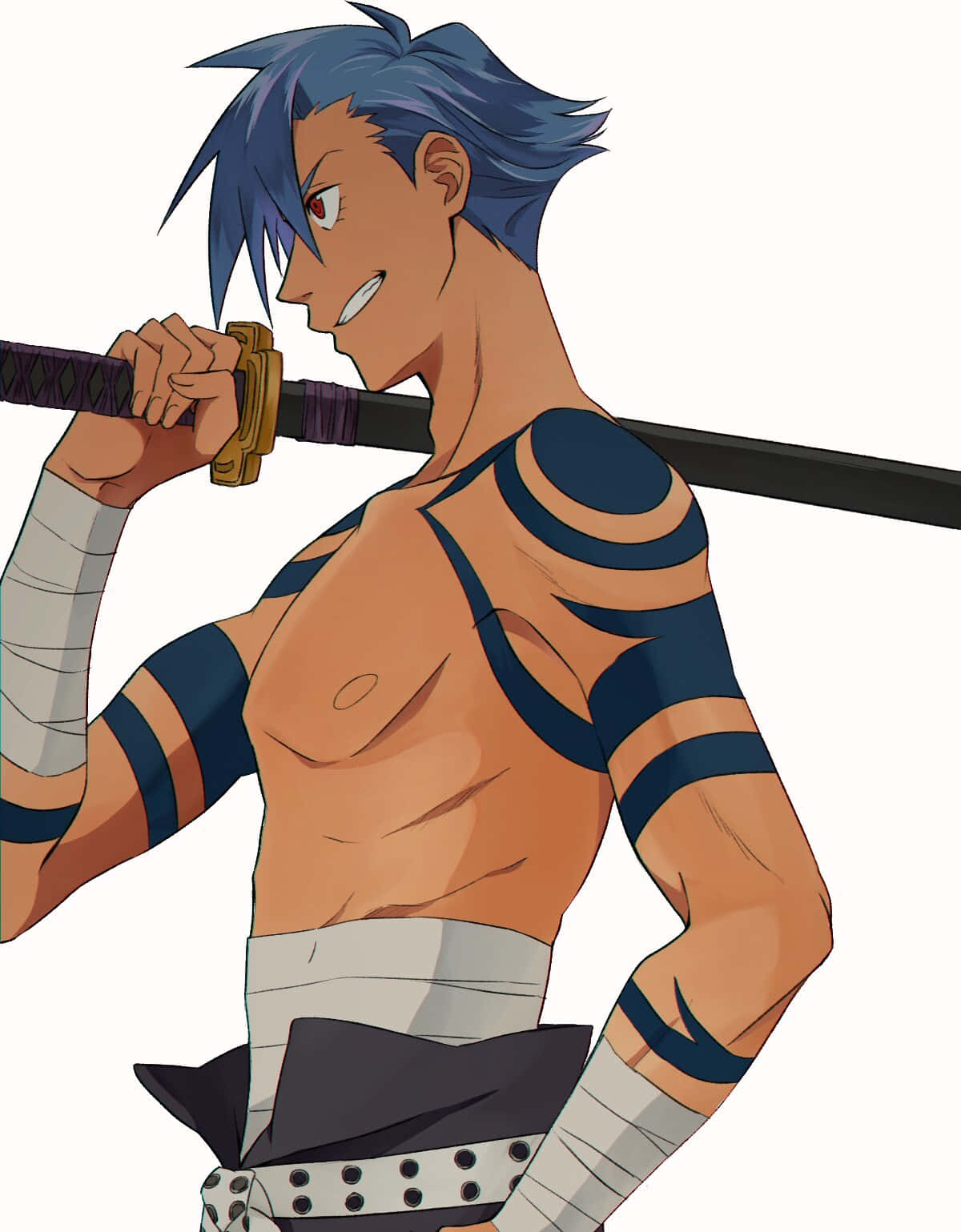 Gurren Lagann, Kamina, blue-haired, HD Phone Wallpaper