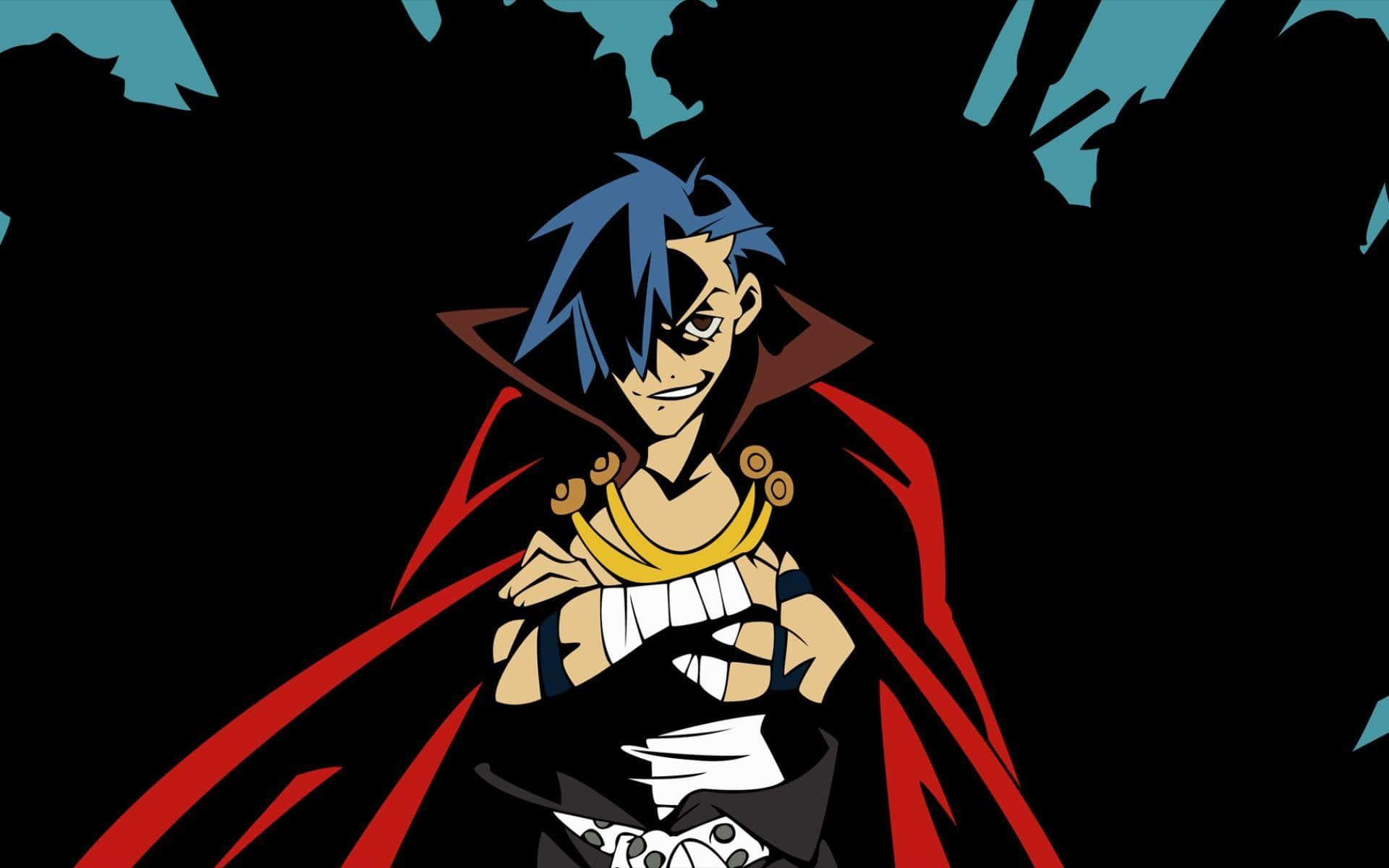 Gurren Lagann, Kamina, blue hair, Full HD Desktop Wallpaper