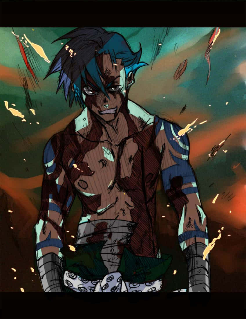 Gurren Lagann, Kamina, blue hair, SD Phone Wallpaper