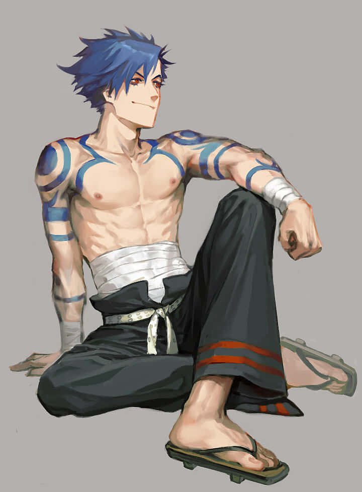 Gurren Lagann, Kamina, blue-haired, SD Phone Wallpaper