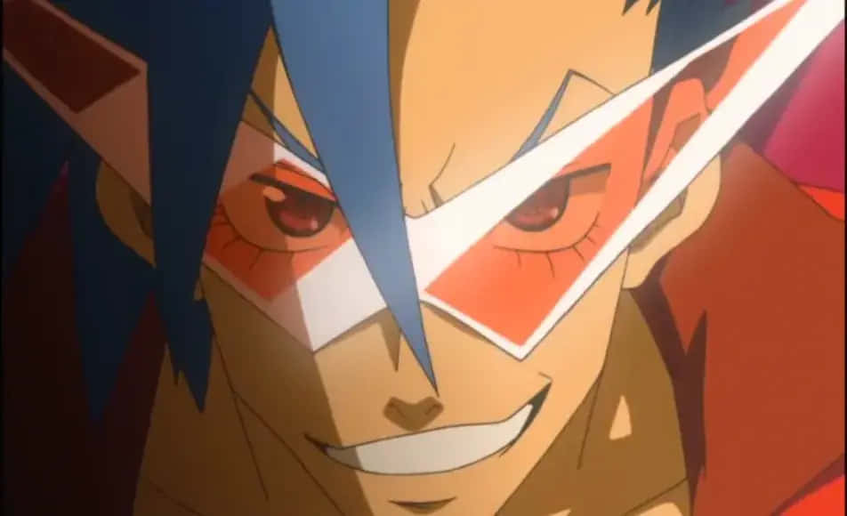 Gurren Lagann, Kamina, blue hair, SD Desktop Wallpaper
