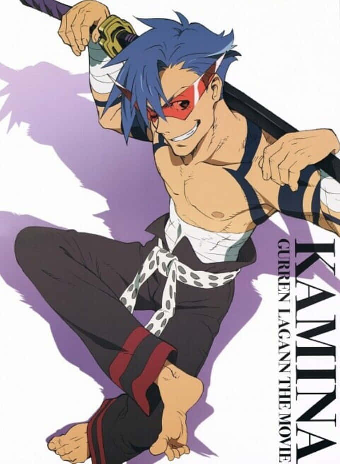 Gurren Lagann, Kamina, blue hair, SD Phone Wallpaper