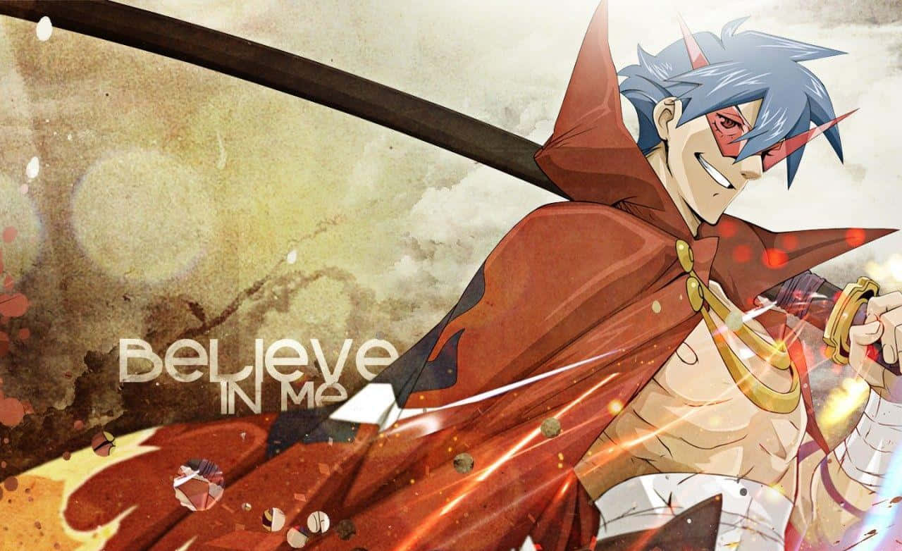 Gurren Lagann, Kamina, blue hair, HD Desktop Wallpaper