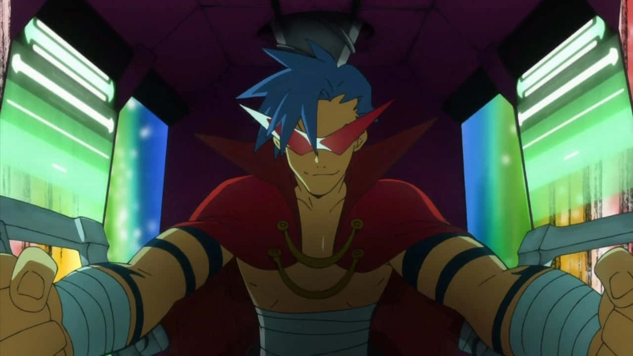Gurren Lagann, Kamina, blue-haired, HD Desktop Wallpaper