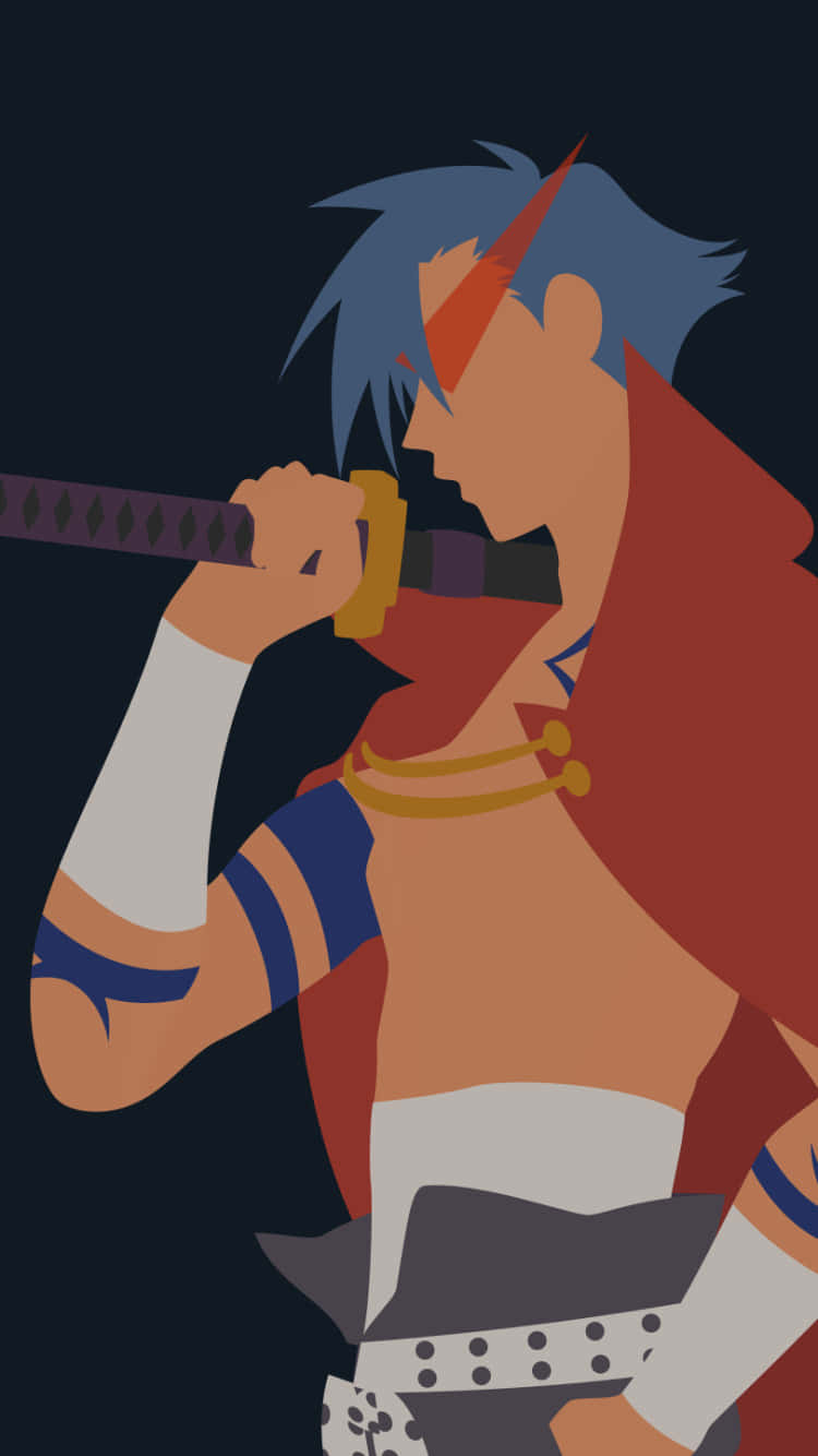 Gurren Lagann, Kamina, blue hair, HD Phone Wallpaper