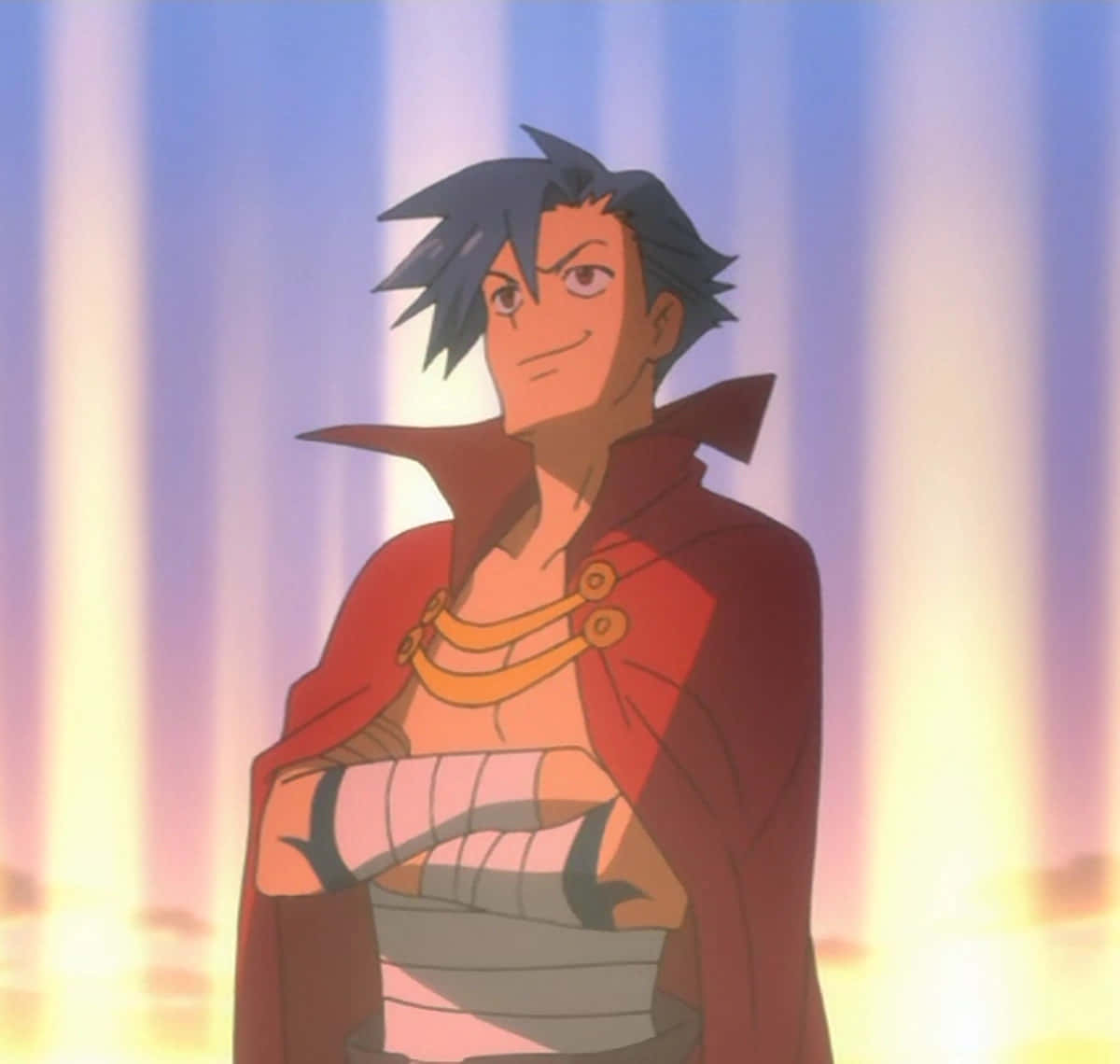 Gurren Lagann, Kamina, red cape, SD Desktop Wallpaper