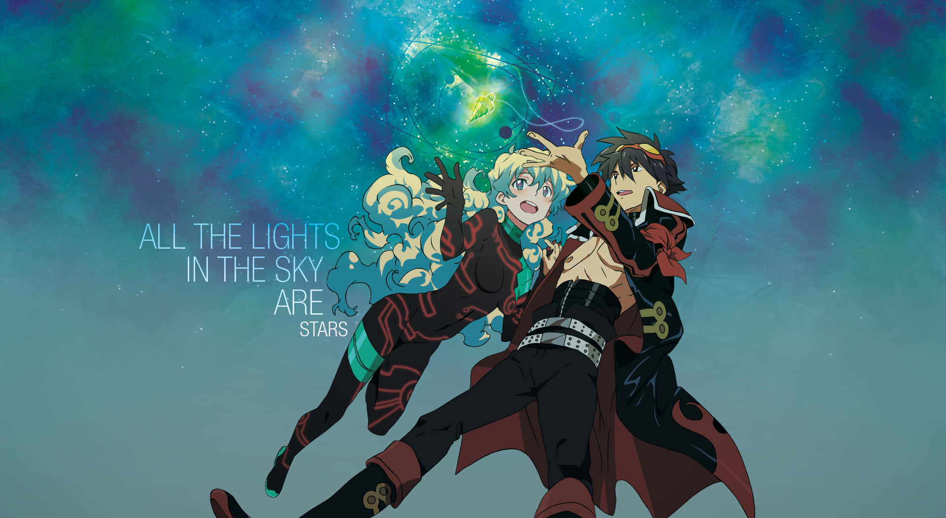 Gurren Lagann, Simon, cosmic sky, Full HD Desktop Wallpaper