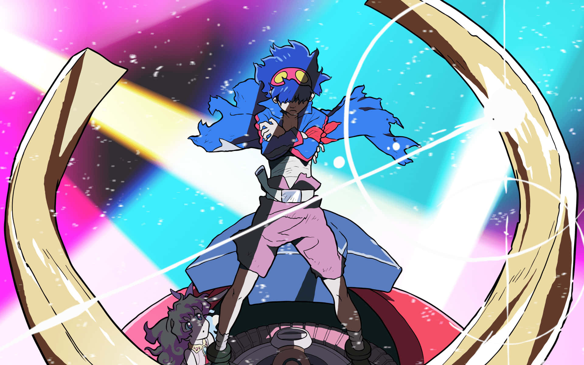 Gurren Lagann, Simon, blue-haired anime character, Full HD Desktop Wallpaper
