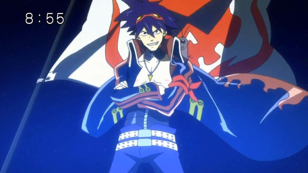 Gurren Lagann, Simon, spiky purple hair, SD Desktop Wallpaper