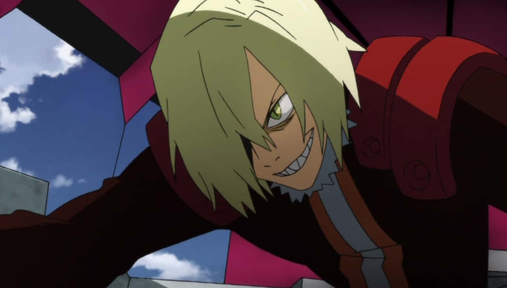 Gurren Lagann, spiky blonde hair, green eyes, SD Desktop Wallpaper