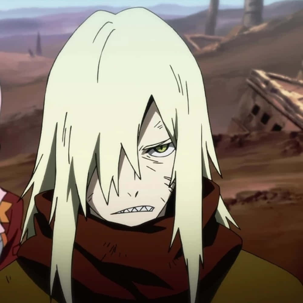 Gurren Lagann, white hair, green eyes, SD Desktop Wallpaper
