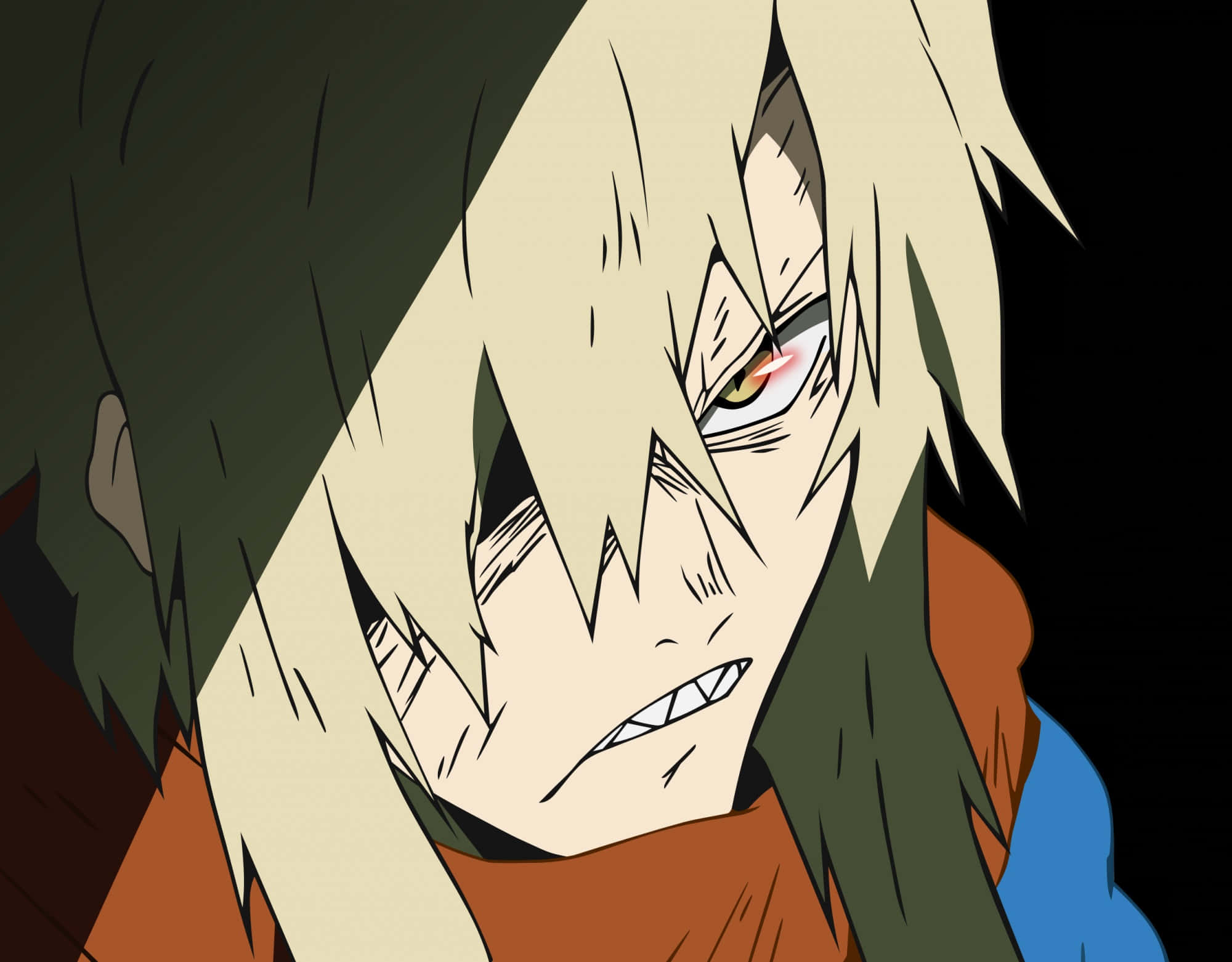 Gurren Lagann, spiky blonde hair, intense red eye, Full HD Desktop Wallpaper