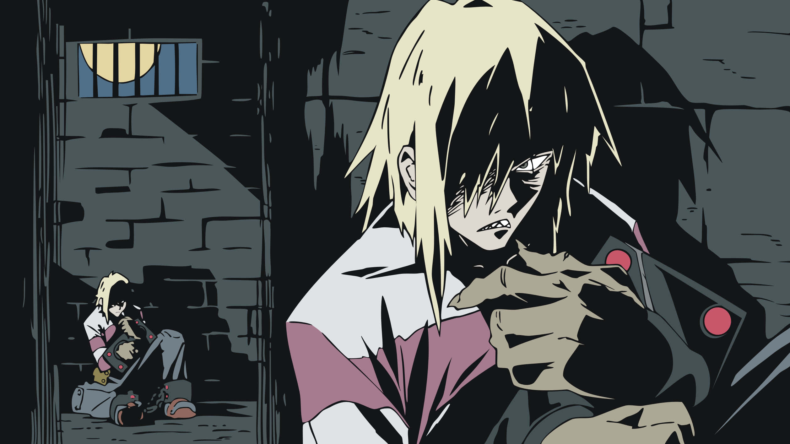 Gurren Lagann, spiky blonde hair, red eyes, Full HD Desktop Wallpaper