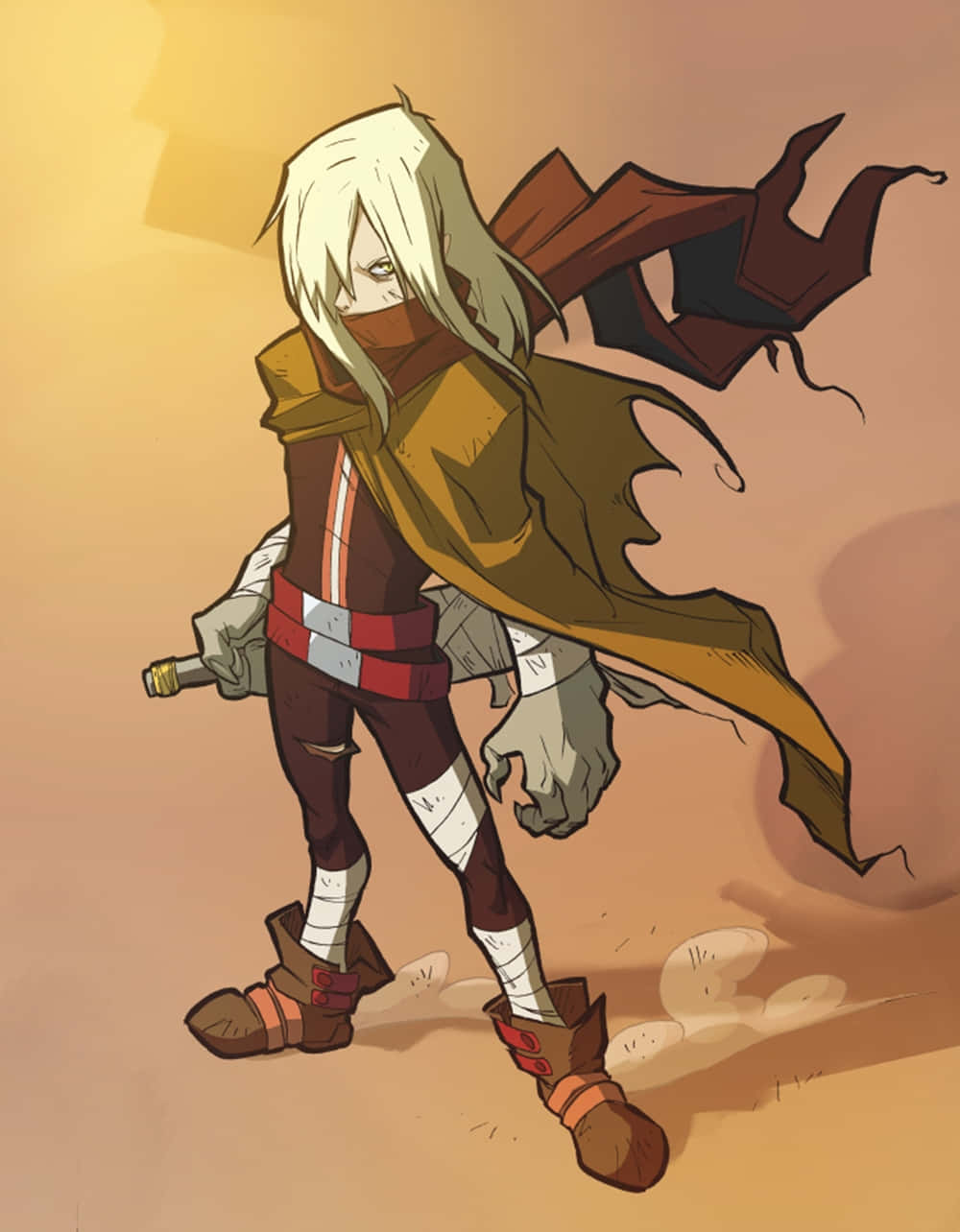 Gurren Lagann, white hair, tattered cloak, HD Phone Wallpaper