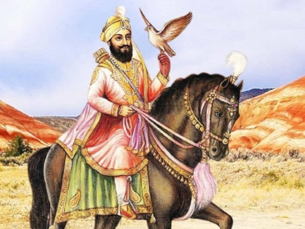 Guru Gobind Singh Ji, dark horse, desert canyon, SD Desktop Wallpaper