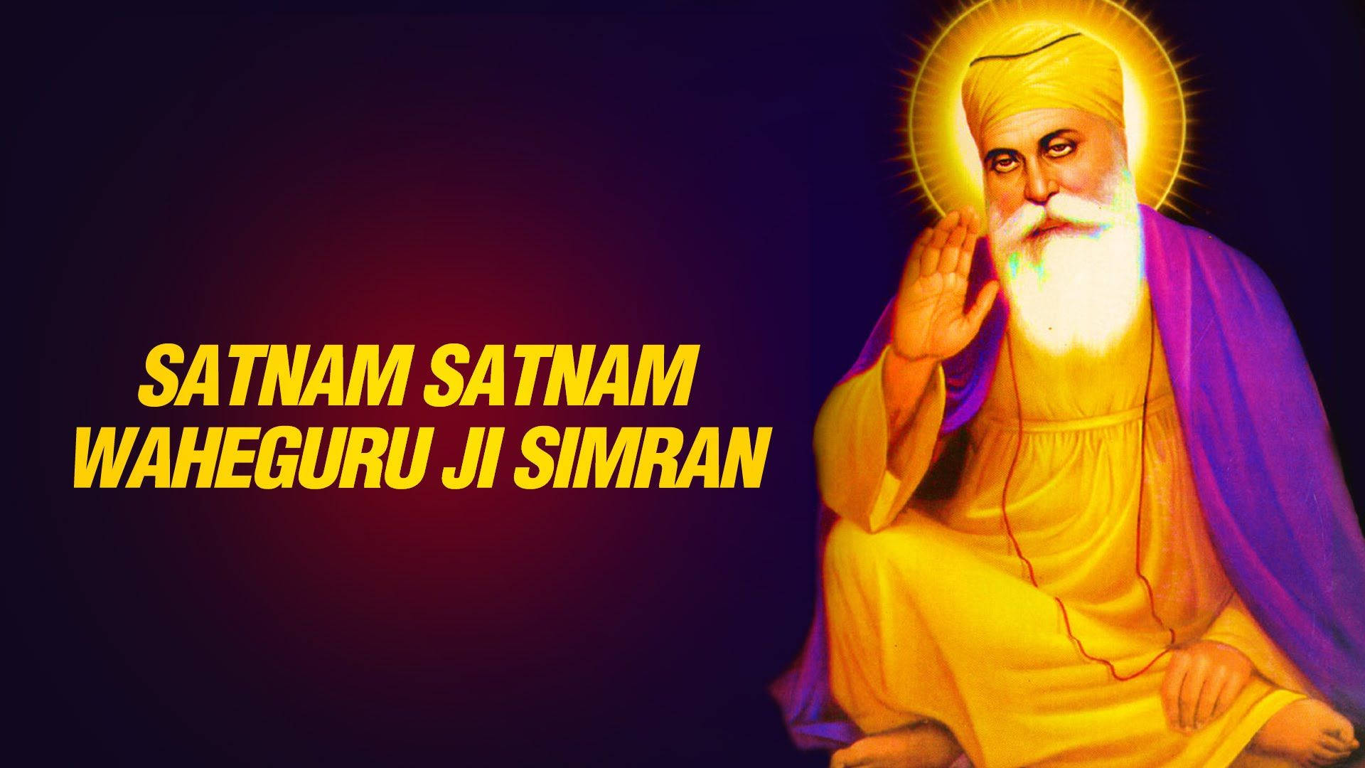Guru Ji, golden halo, yellow and purple robes, Full HD Desktop Wallpaper