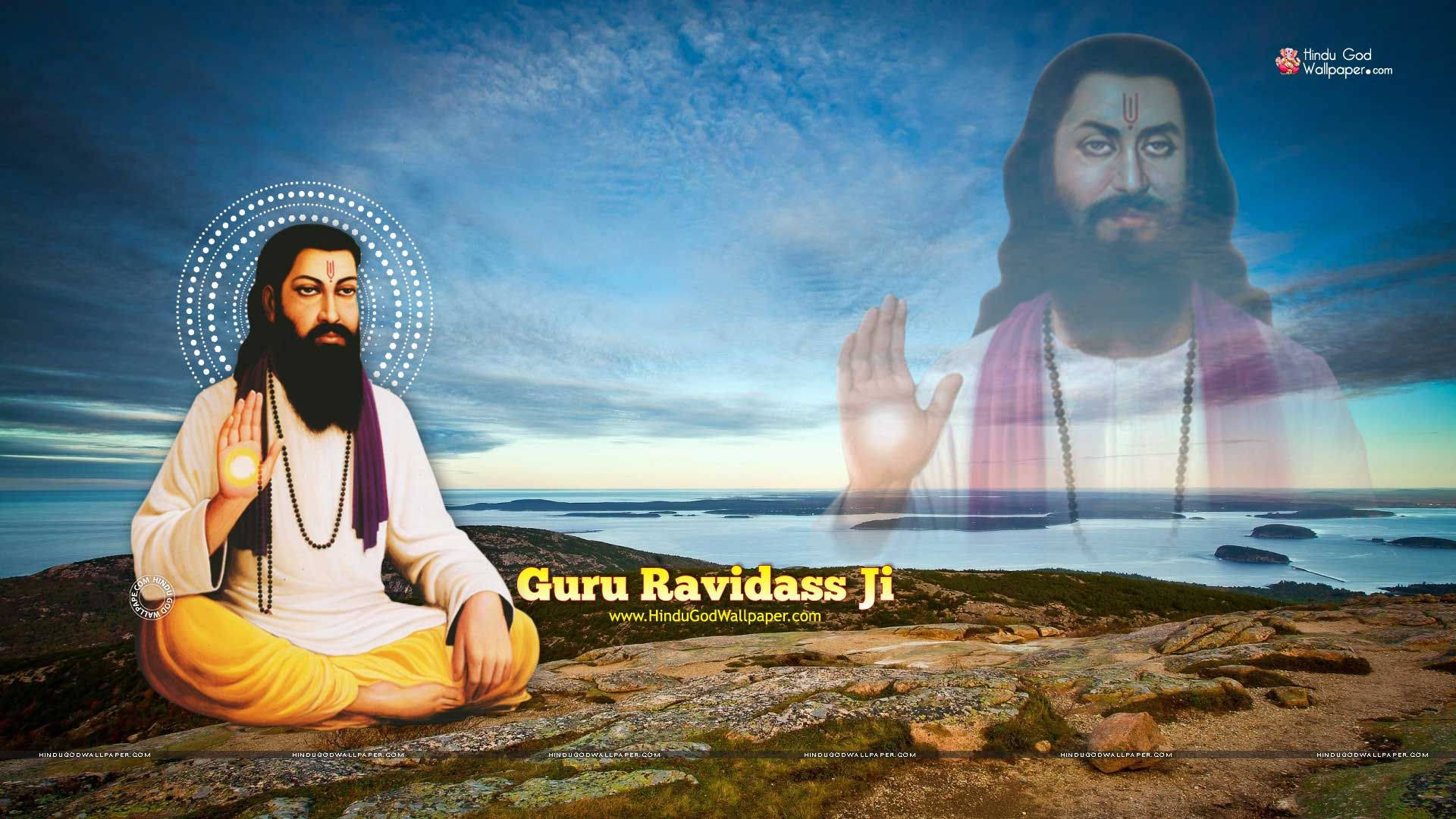 Guru Ji, rocky cliffside, twilight sky, Full HD Desktop Wallpaper