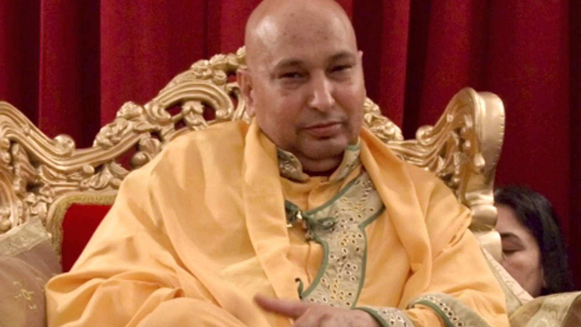 Guru Ji, gold throne, golden robe, Full HD Desktop Wallpaper