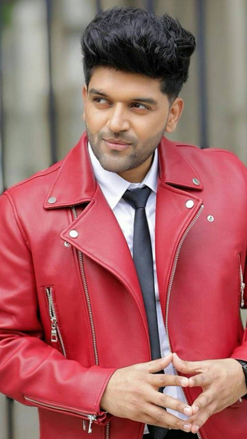 Guru Randhawa, red jacket, leather jacket, HD Phone Wallpaper