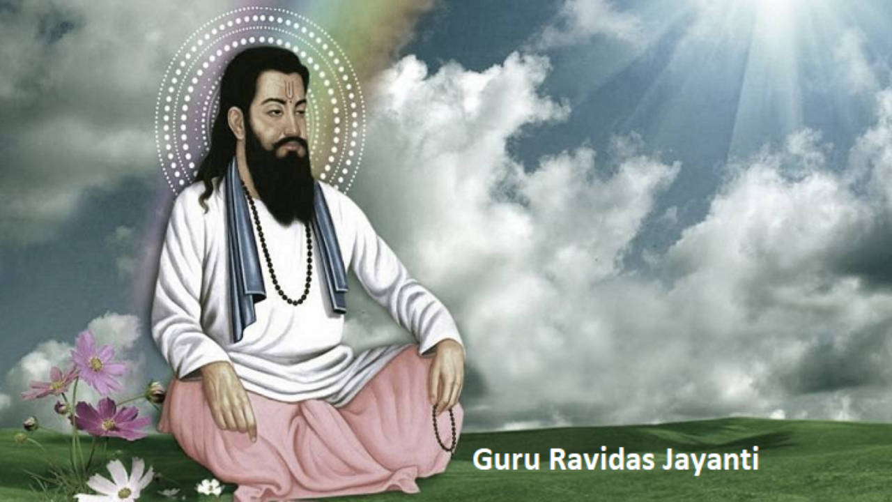 Guru Ravidass, radiant halo, cross-legged, HD Desktop Wallpaper