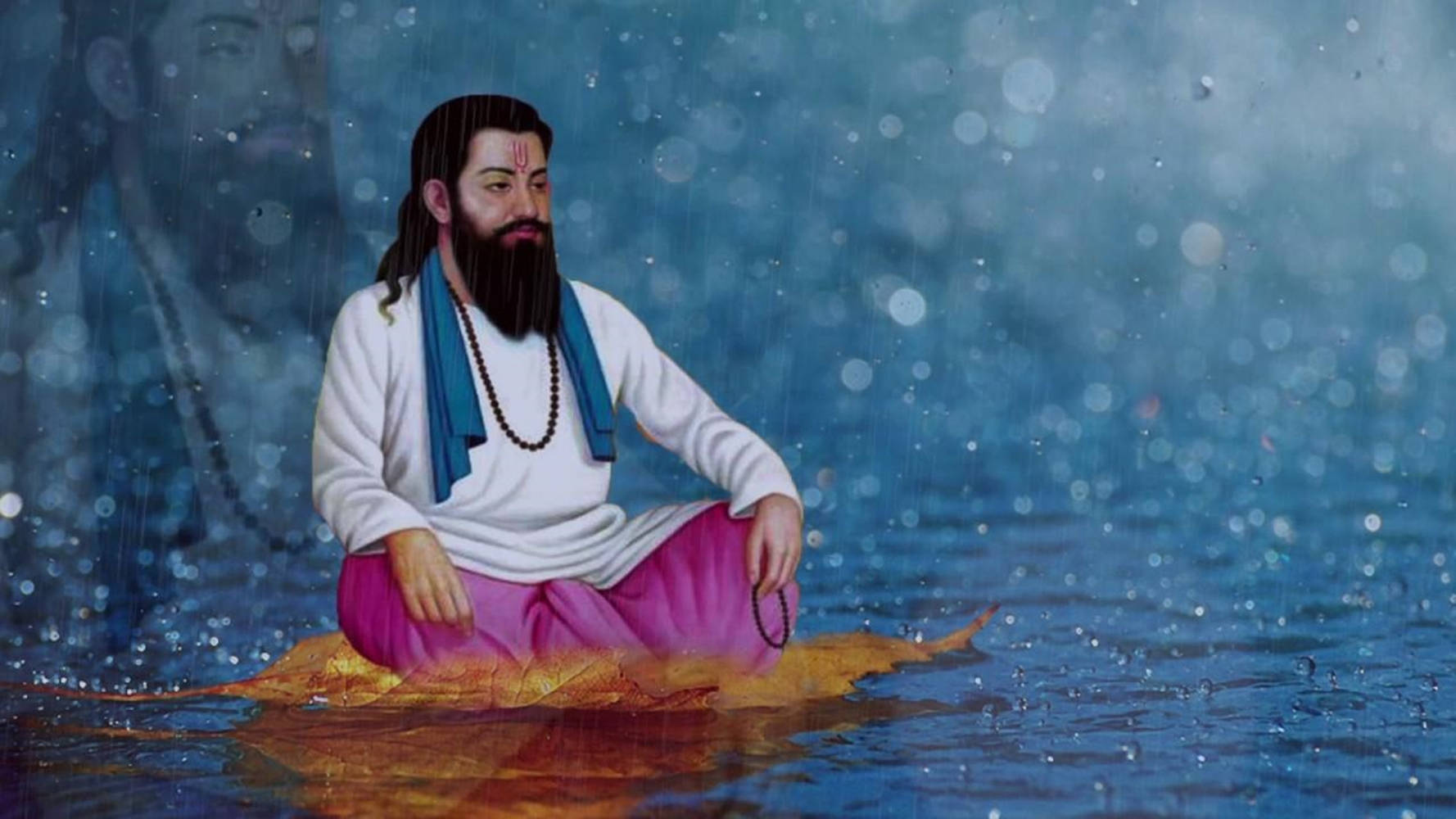 Guru Ravidass, Bhakti Movement, white and pink robes, HD Desktop Wallpaper