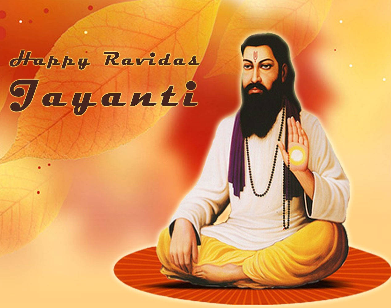Guru Ravidass, meditating, glowing hand gesture, SD Desktop Wallpaper