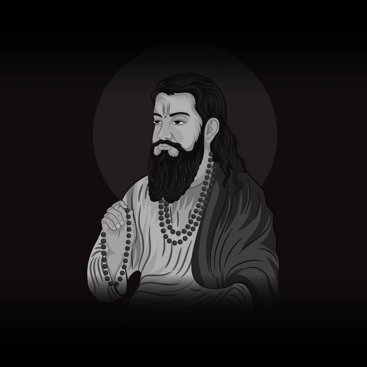 Guru Ravidass, bearded sage, prayer beads, SD Desktop Wallpaper
