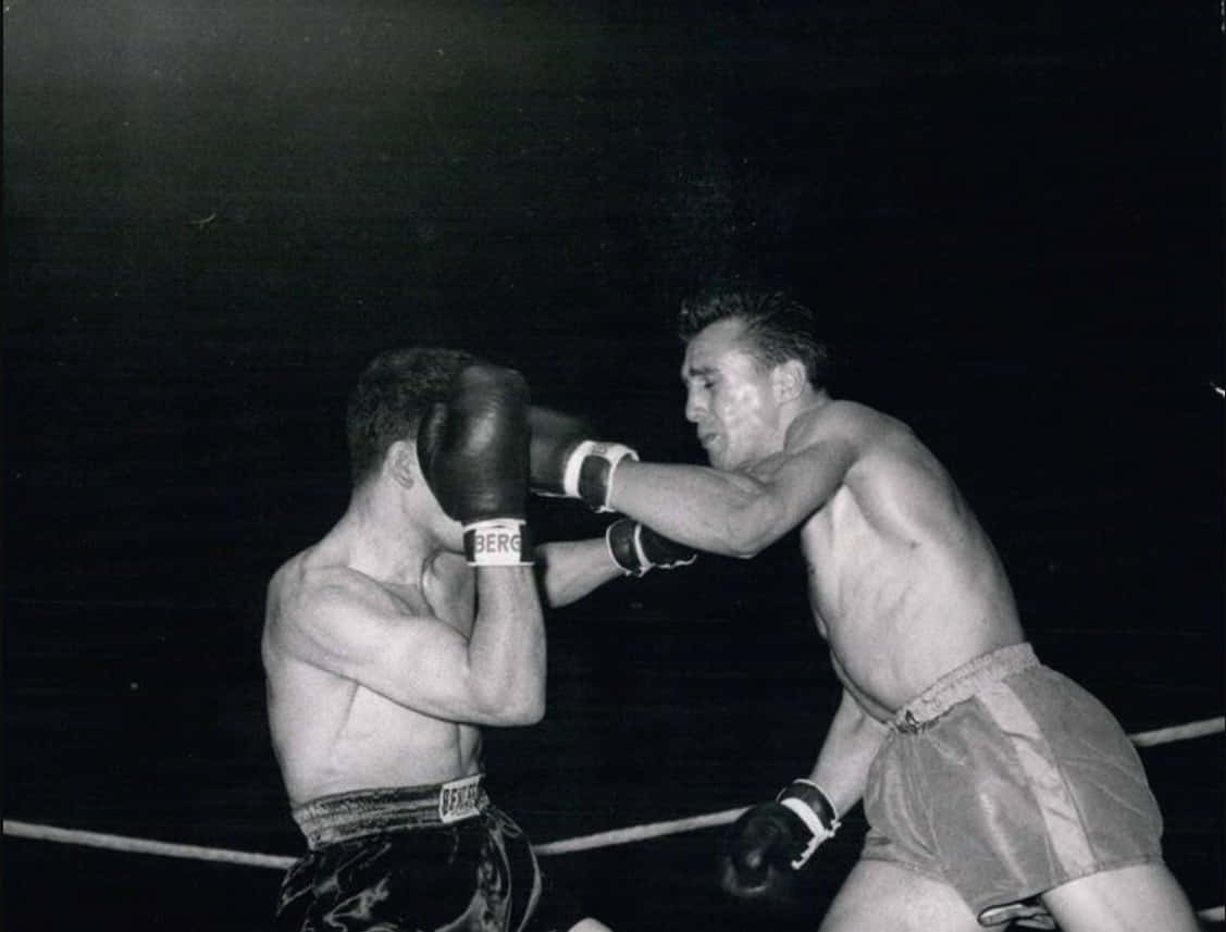 Gustav Scholz, boxing ring, black and white, SD Desktop Wallpaper