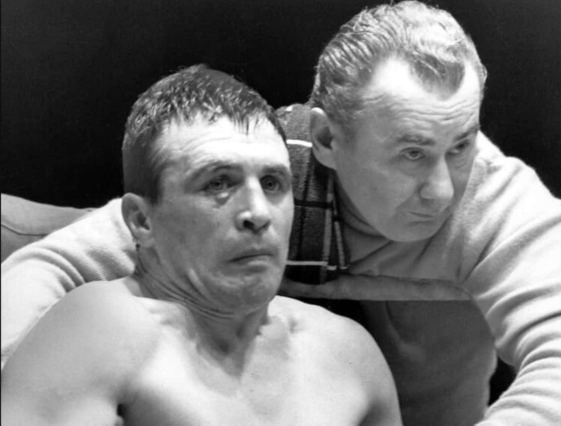 Gustav Scholz, boxing ring, black and white photo, SD Desktop Wallpaper