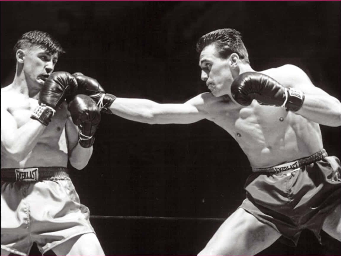 Gustav Scholz, boxers, dramatic black and white photo, SD Desktop Wallpaper