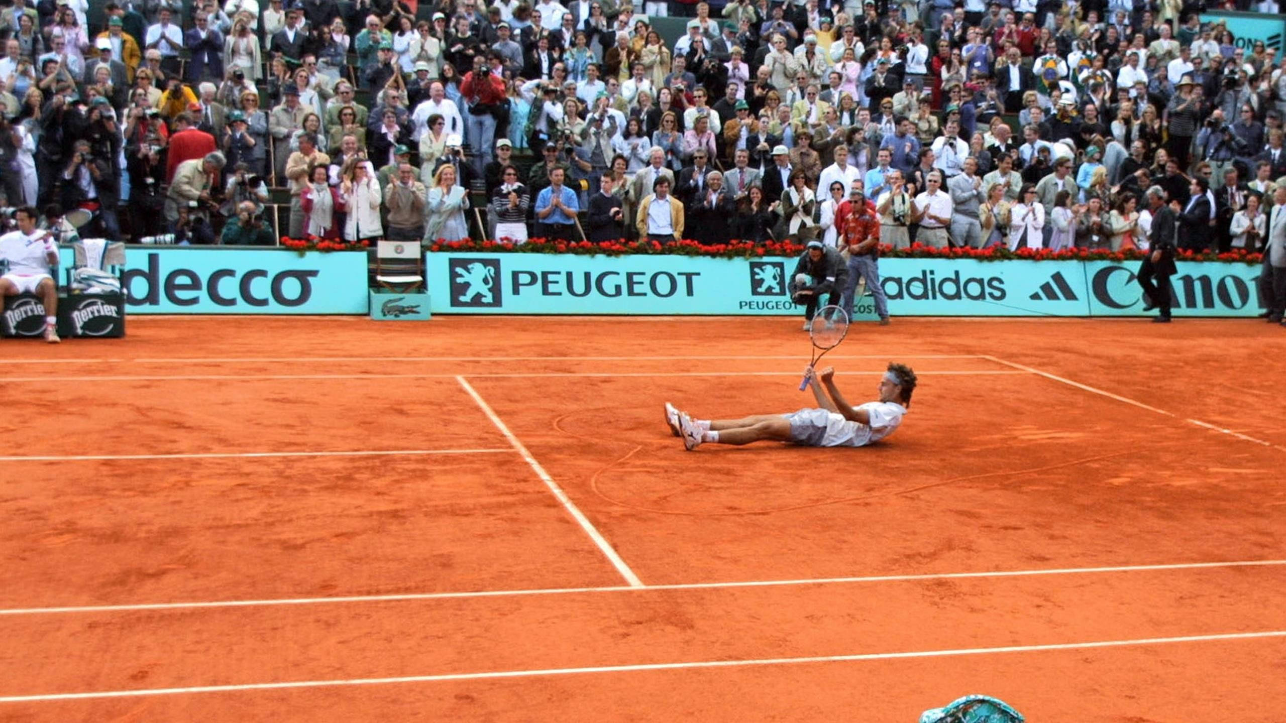 Gustavo Kuerten, red clay court, racket, 2K Desktop Wallpaper