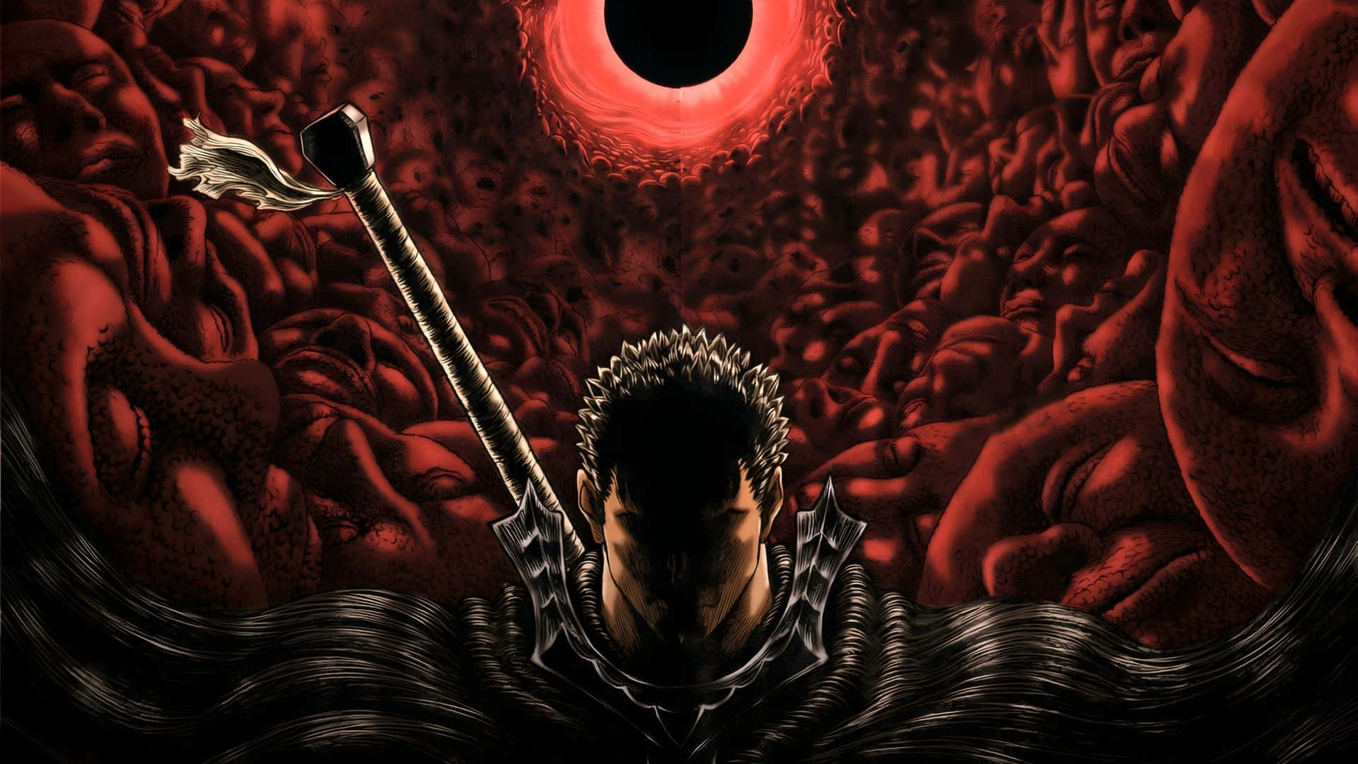 Guts, eclipse, red eye, Full HD Desktop Wallpaper