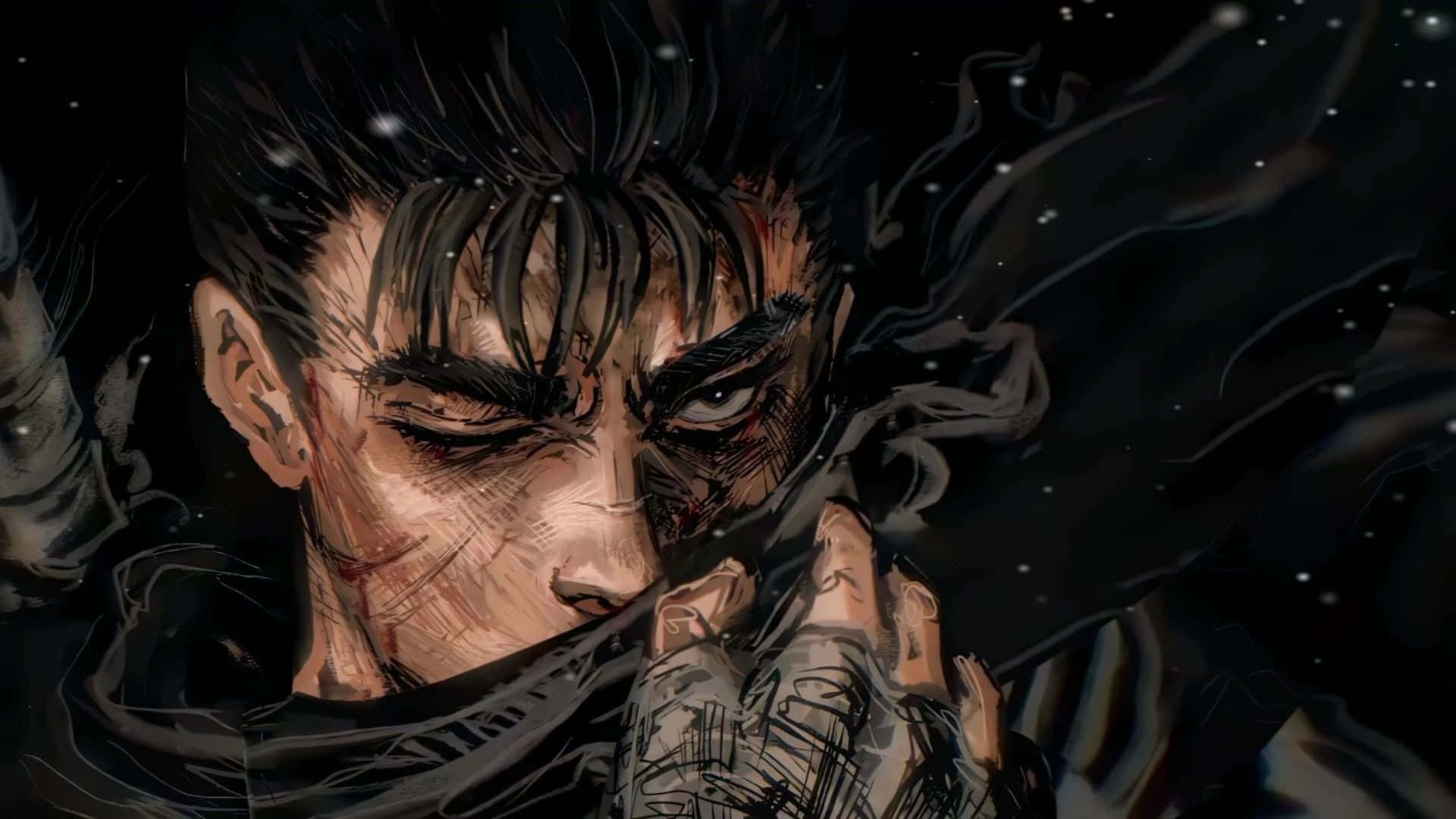 Guts, dark fantasy warrior, bloodied face, Full HD Desktop Wallpaper