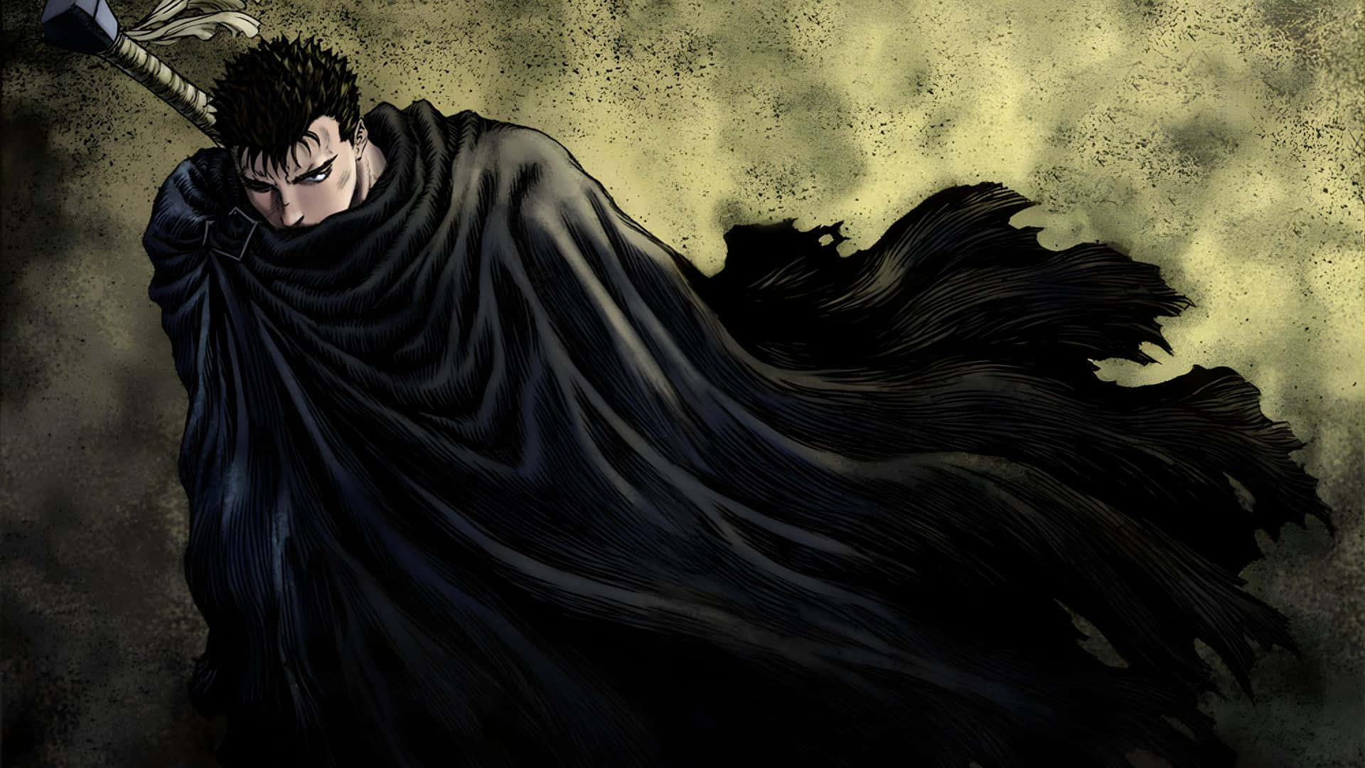 Guts, Dark Warrior, black cloak, Full HD Desktop Wallpaper