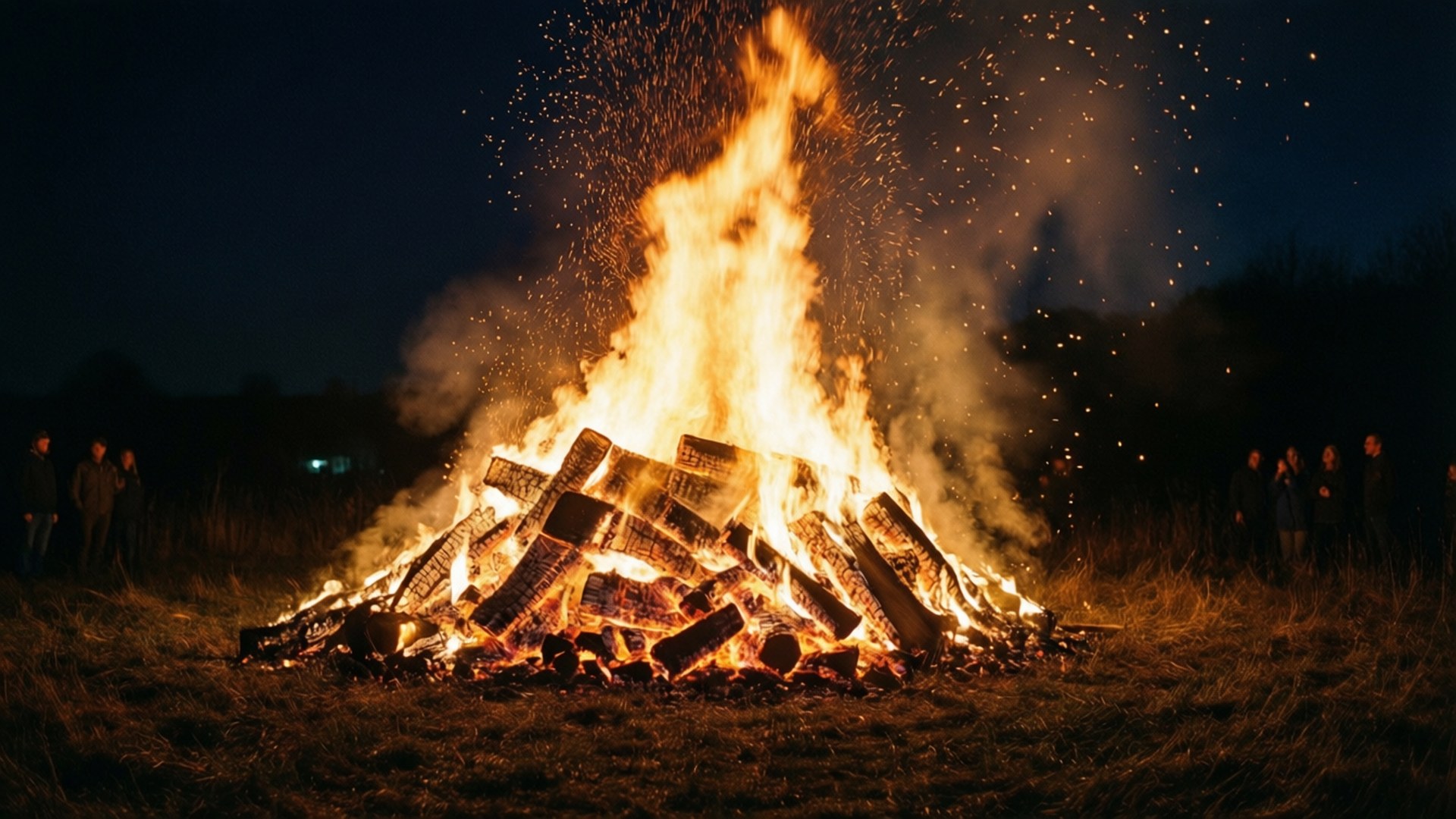 Bonfire Blaze at Night, Guy Fawkes Day, bonfire, Full HD Desktop Wallpaper