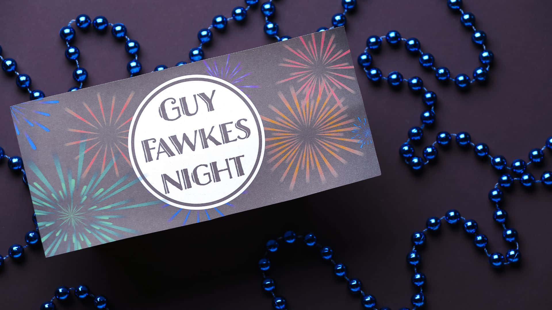 Guy Fawkes Night, fireworks, blue beaded necklaces, Full HD Desktop Wallpaper
