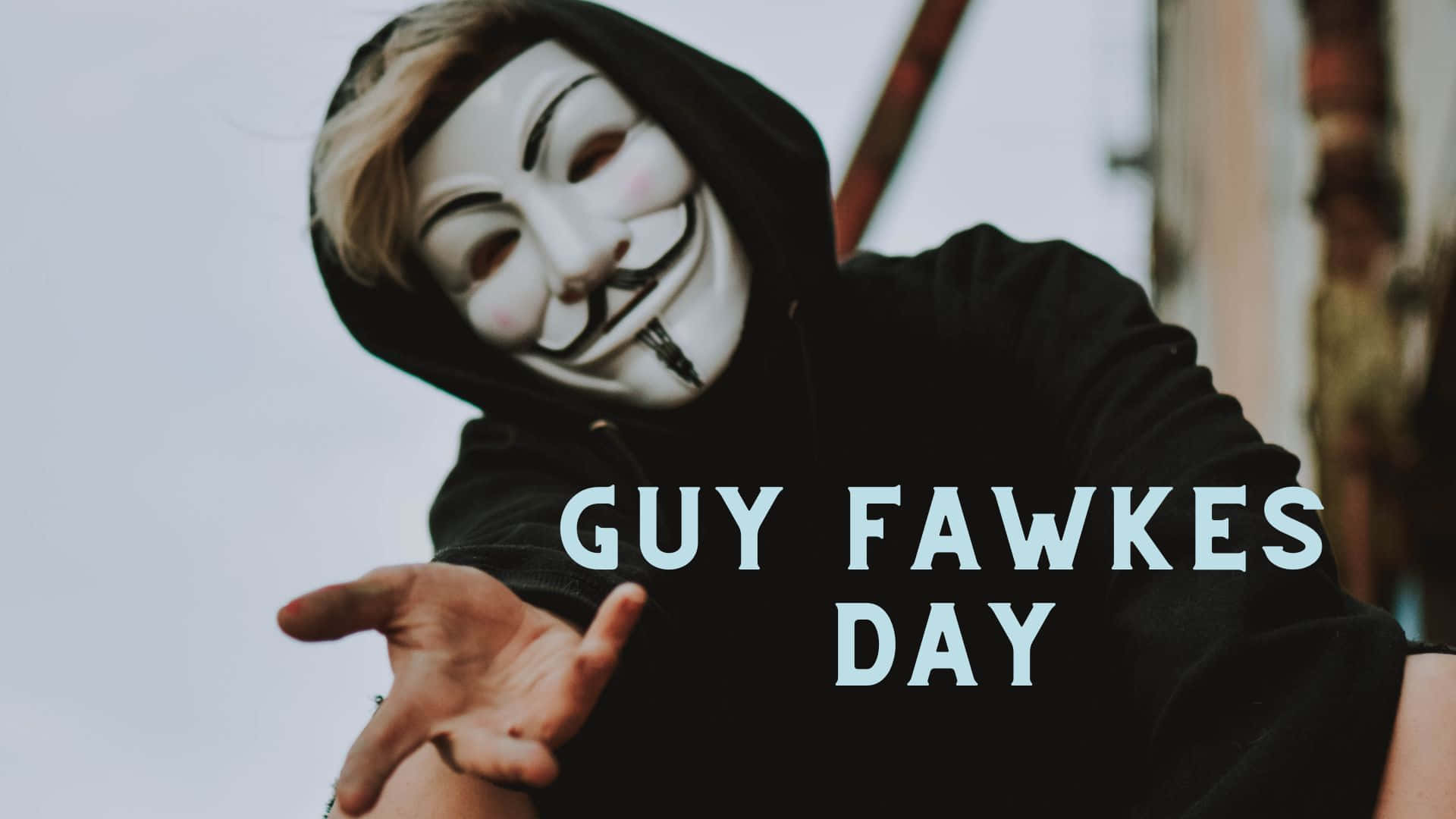 Guy Fawkes Night, black hoodie, white Guy Fawkes mask, Full HD Desktop Wallpaper